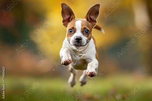 Dog leaping photo