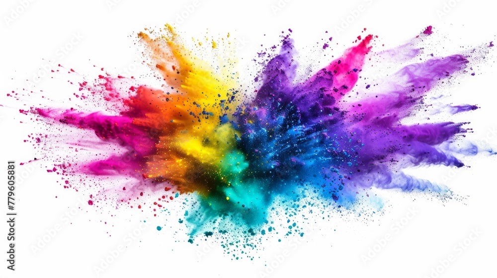 Explosion of color: vivid powder burst