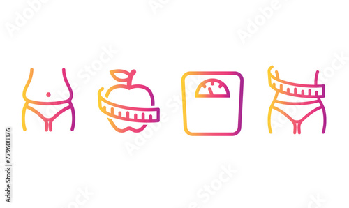 Four icons representing weight loss symbols.