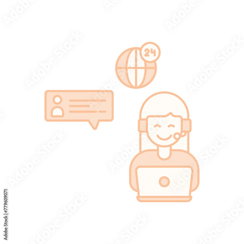 Customer Support vector icon, rating and review vector concept icon