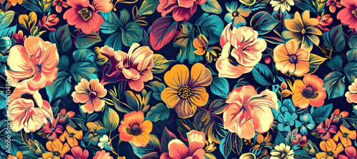 Abstract Floral abstraction seamless pattern background