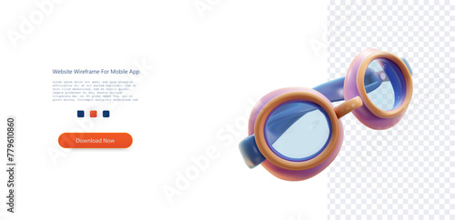 Diving Mask. Diving and snorkeling concept isolated on a transparent background. Vector illustration