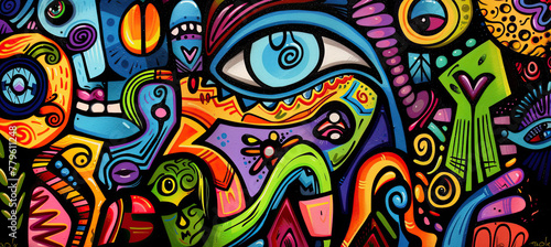 Graffiti wall abstract isolated on black background