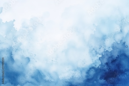 Navy Blue watercolor light background natural paper texture abstract watercolur Navy Blue pattern splashes aquarelle painting white copy space for banner design, greeting card © Michael