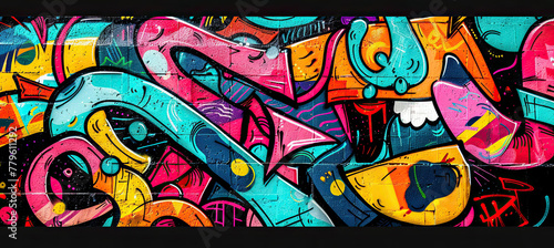 Graffiti wall abstract isolated on black background