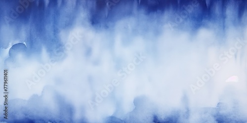 Navy Blue watercolor light background natural paper texture abstract watercolur Navy Blue pattern splashes aquarelle painting white copy space for banner design, greeting card © Michael