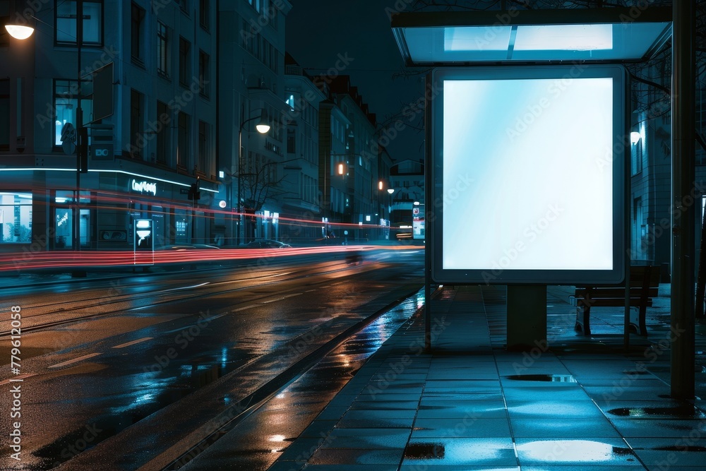 Empty bus stop advertisement Empty bus stop advertisement