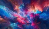Vibrant Abstract Cloudscape with Neon Colors