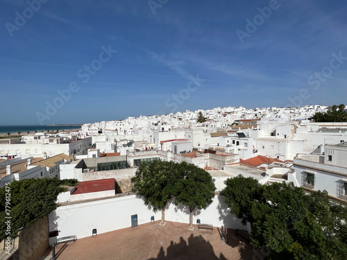 View over the city Conil de la Frontera from Torre de Guzman photo