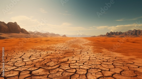 Scorching hot desert It represents drought and challenge.  photo