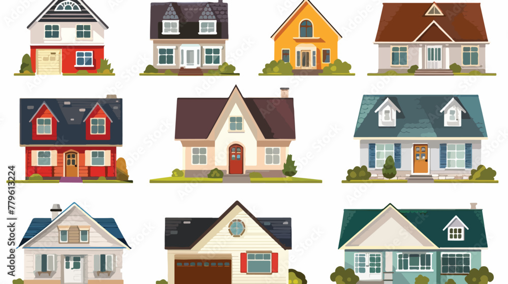 Houses Vector Flat vector isolated on white background