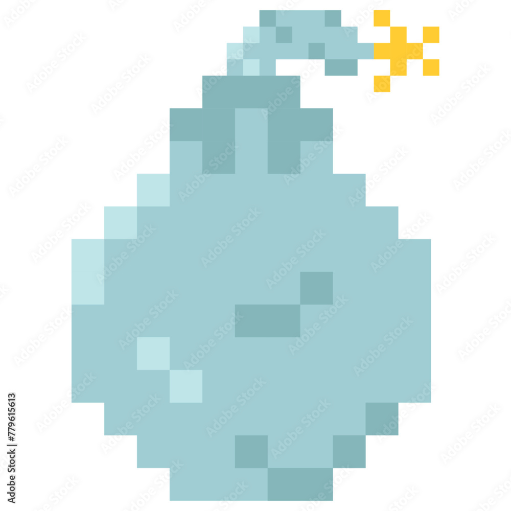 Bomb for 8-bit games. Vector icon in pixel art style Bomb for 8-bit games. Vector icon in pixel art style