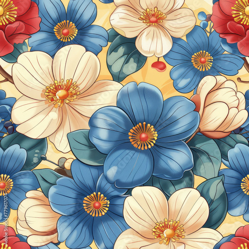 Wallpaper Mural Floral Patterns seamless for background Torontodigital.ca