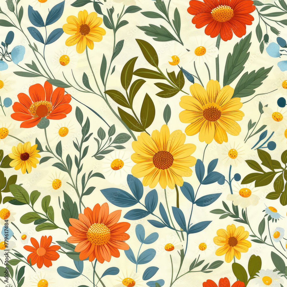 Floral Patterns seamless for background Floral Patterns seamless for background