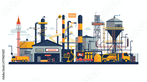 Industrial security design Flat vector isolated on white