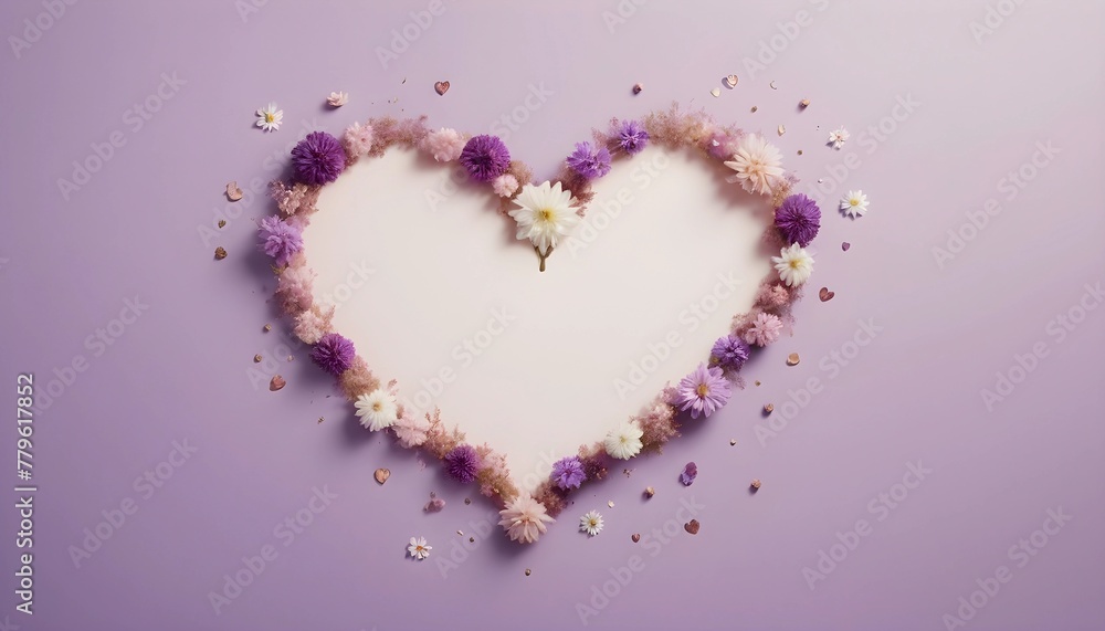 flower with white heart  purple background
