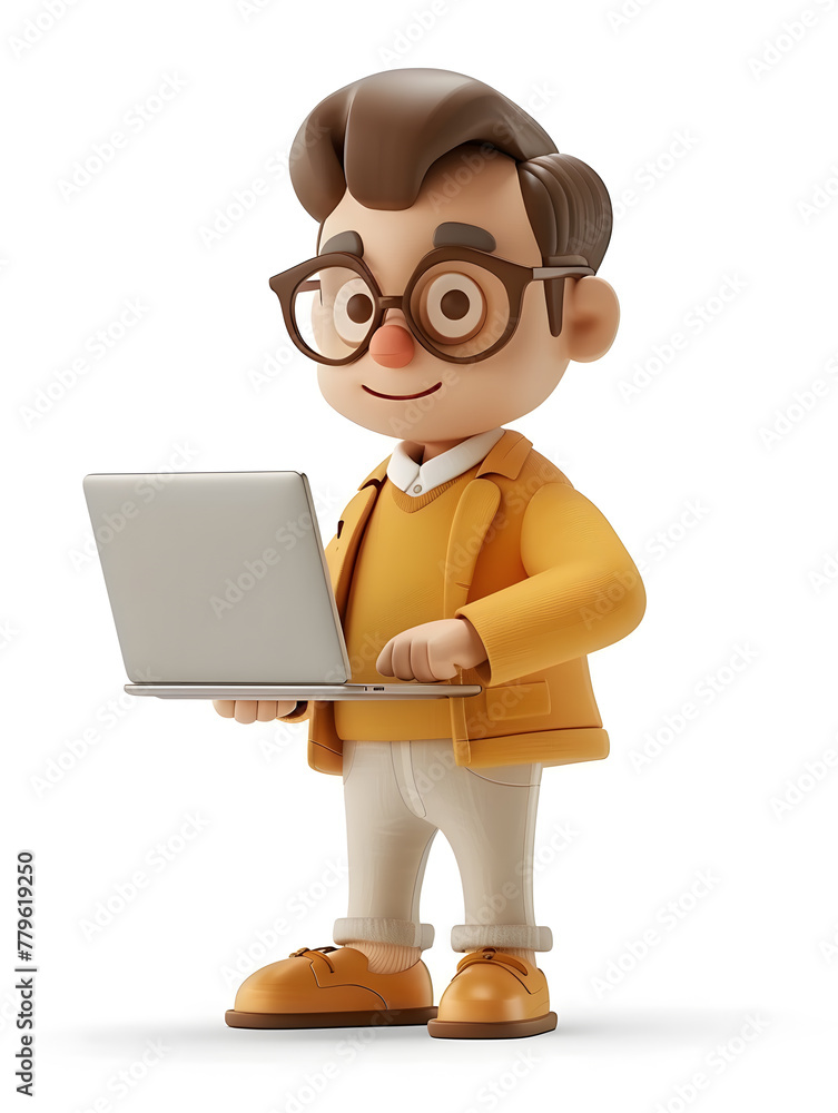 
Imagine
3d




3D cartoon man working with laptop isolated on white background