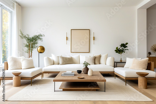 Scandinavian interior design of modern living room, home.
