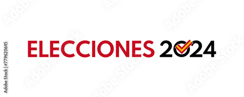 elecciones 2024 - european elections spanish vector poster, white background