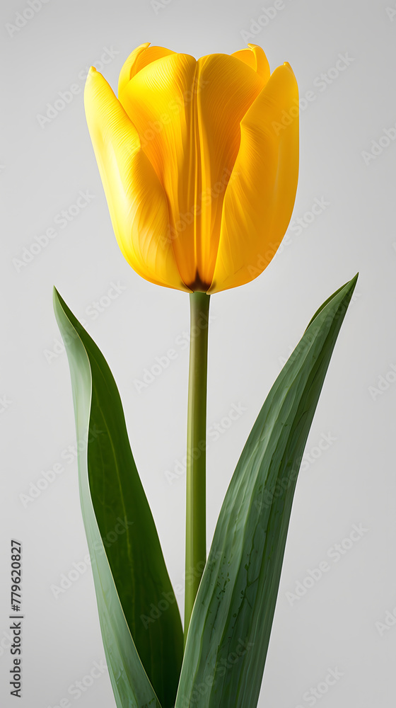 Naklejka premium Yellow tulip flower isolated on white background