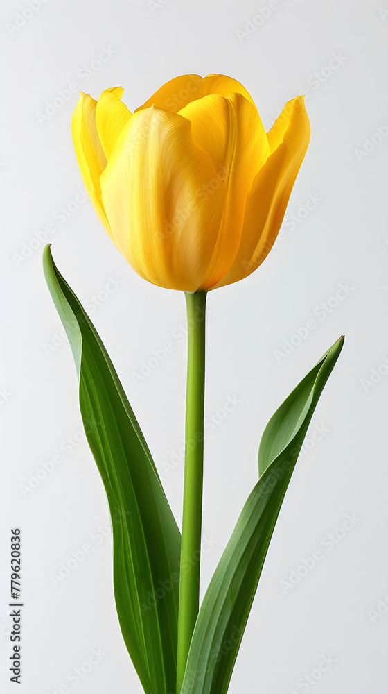 Naklejka premium Yellow tulip flower isolated on white background