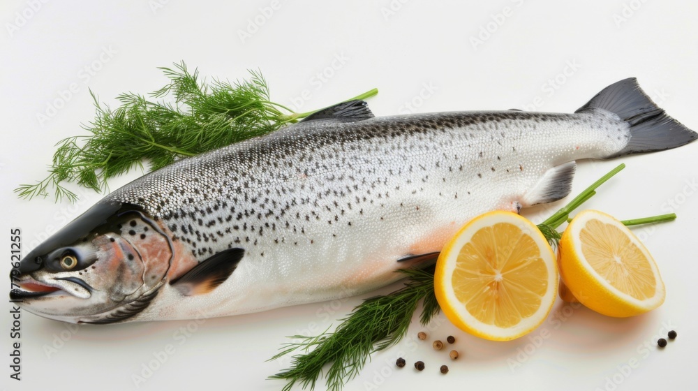 Fresh Salmon with Herbs, Spices and lemon Fresh Salmon with Herbs, Spices and lemon
