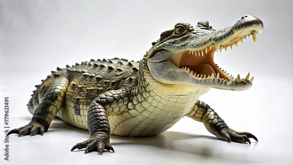 Naklejka premium Crocodile on a white background