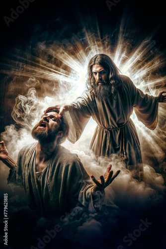 Jesus Casting Out Demon: Spiritual Deliverance photo