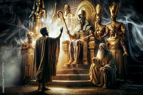 Moses Confronts Pharaoh: Let My People Go - Biblical Scene