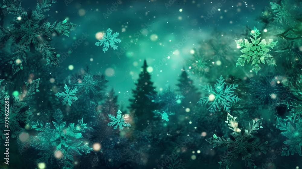 Digital green snowflake glitter pattern abstract poster web page PPT background Digital green snowflake glitter pattern abstract poster web page PPT background