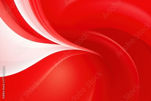 Red background, smooth white lines, radians swirl round circle pattern backdrop with copy space for design photo or text