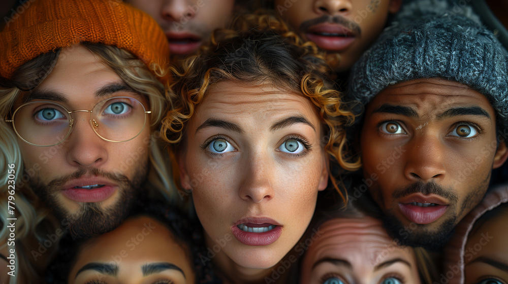 Group of multi-ethnic and diverse people looking at camera. Group of multi-ethnic and diverse people looking at camera.