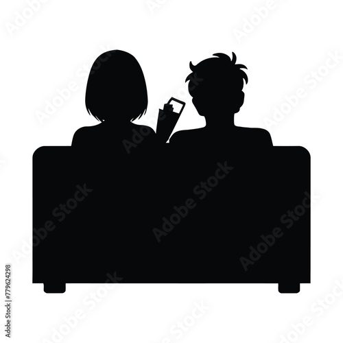 Watching movies Silhouette