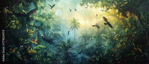 Mural of the Amazon where the air is filled with magic b 1