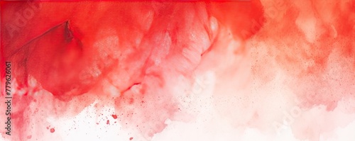 Red watercolor light background natural paper texture abstract watercolur Red pattern splashes aquarelle painting white copy space for banner design, greeting card photo