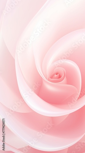Rose background, smooth white lines, radians swirl round circle pattern backdrop with copy space for design photo or text