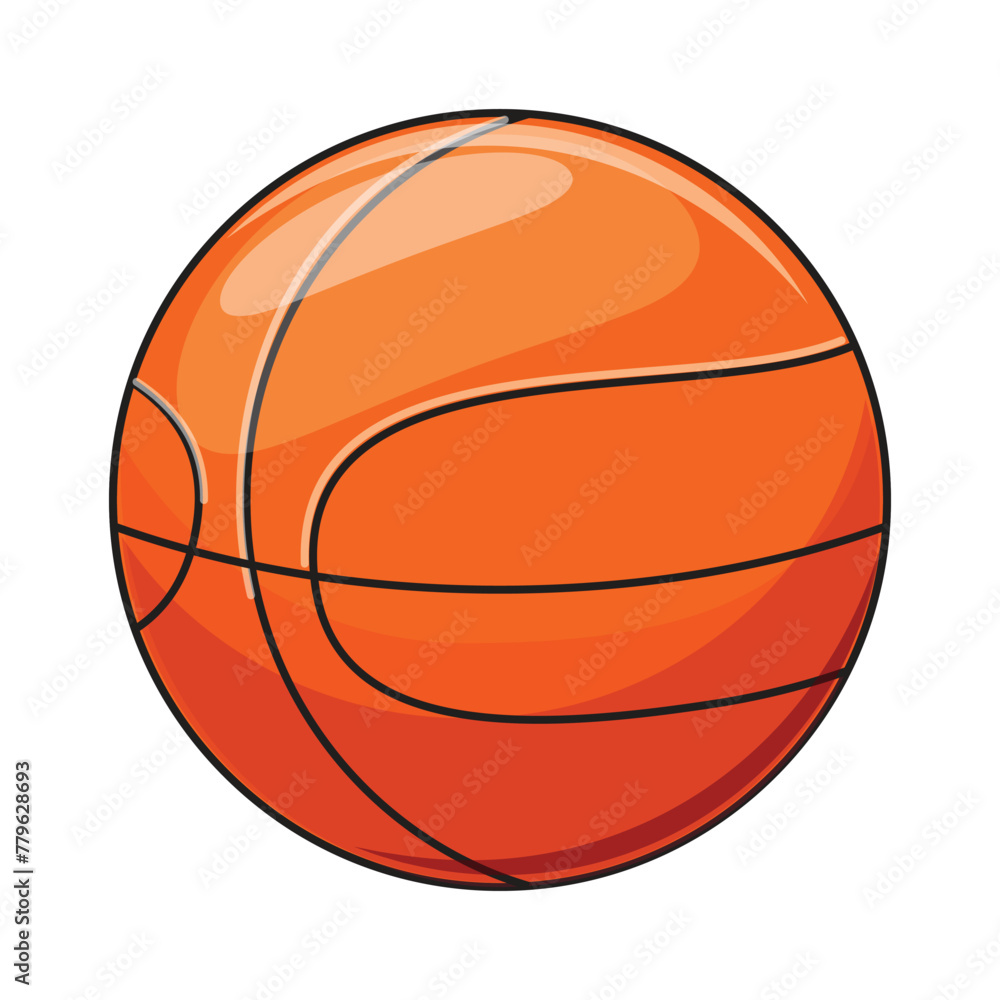 Orange basketball in outline style. Perfect for sports-themed designs and illustrations
