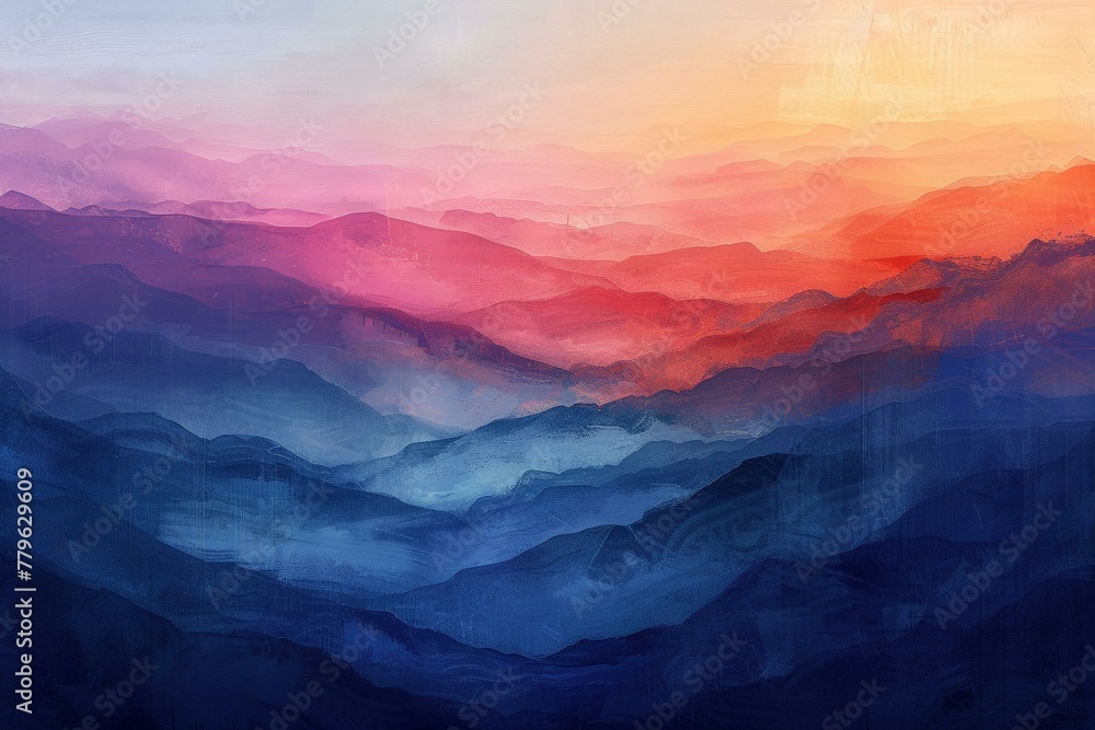 Alpenglow gradient, abstract alpine start with soft mountain hues Alpenglow gradient, abstract alpine start with soft mountain hues
