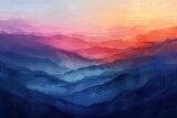 Alpenglow gradient, abstract alpine start with soft mountain hues