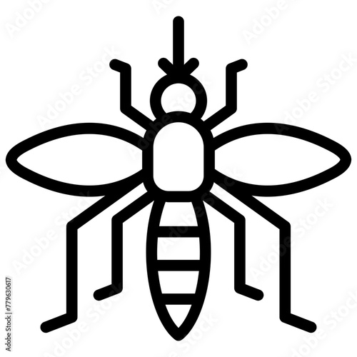mosquito medicine icon illustration design with outline