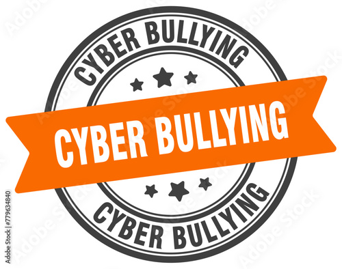 cyber bullying stamp. cyber bullying label on transparent background. round sign