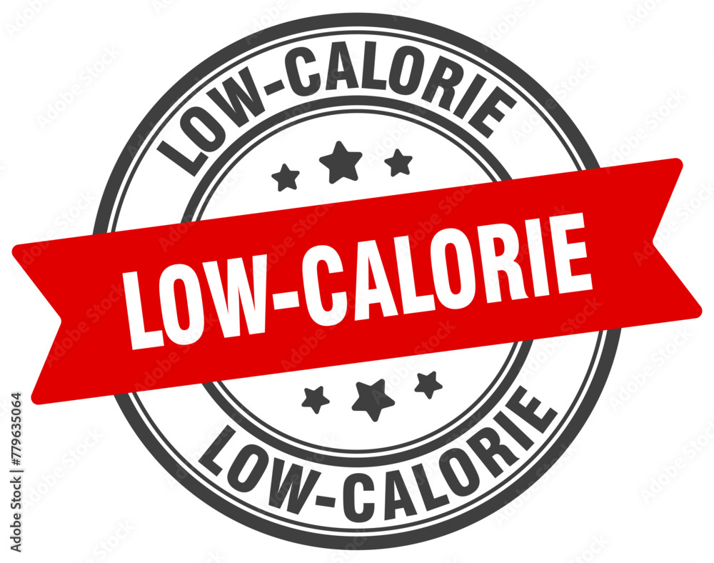 low-calorie stamp. low-calorie label on transparent background. round sign