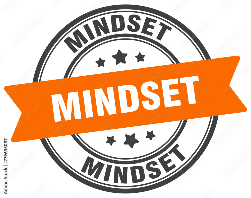 mindset stamp. mindset label on transparent background. round sign