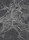City map Bern, monochrome detailed plan, vector illustration