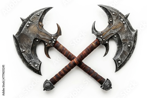 Isolated two blade axe with clipping path