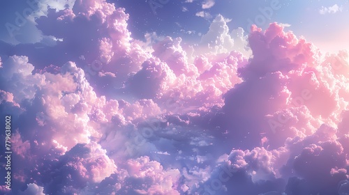 Digital dream cloud scene illustration poster web page PPT background