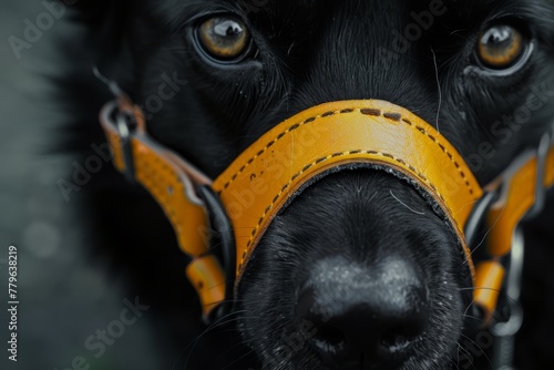 Leather muzzle for pet dog for safety and control
