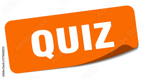 quiz sticker. quiz label