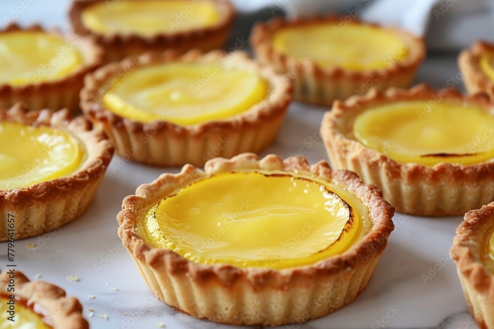 Lemon tarts on table Lemon tarts on table