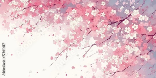 Cherry Blossom Flower Print - Pure White Background